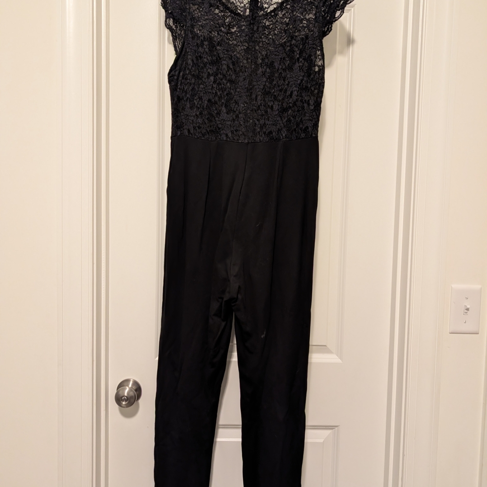 Black Lace Top Jumpsuit - Picture 2 of 7